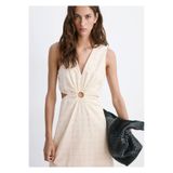 MANGO Woman Cut-out detaylı pamuklu elbise