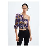 MANGO Woman Desenli asimetrik bluz