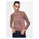 MANGO Woman Desenli Saten Bluz