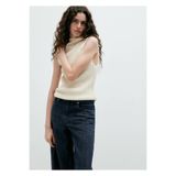 MANGO Woman Ekose wide leg jean pantolon