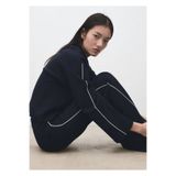 MANGO Woman Fermuarlı yaka kontrast çizgili sweatshirt
