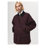 MANGO Woman Kadife yaka pamuklu parka
