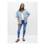 MANGO Woman Kadın Mavi Normal Bel Jean Pantolon
