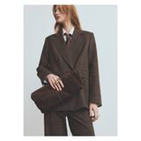 MANGO Woman Kareli çift düğmeli blazer ceket