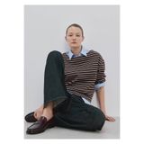 MANGO Woman Kayık yakalı çizgili sweatshirt
