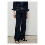 MANGO Woman Kemerli düşük belli düz kesim jean pantolon