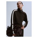 MANGO Woman Kontrast çizgili sweatshirt