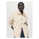 MANGO Woman Kontrast yaka denim parka