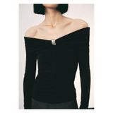 MANGO Woman Metalik detaylı straplez bluz