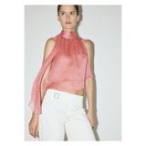 MANGO Woman Puantiyeli fularlı bluz
