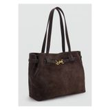 MANGO Woman Toka detaylı süet shopper çanta