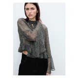 MANGO Woman Volanlı Çiçek Desenli Bluz
