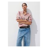 MANGO Woman Volanlı şal desenli bluz