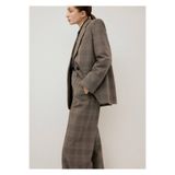 MANGO Woman Yün karışımlı kareli blazer ceket