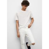 Mango Yırtık detaylı dar kesim jean pantolon - Beyaz - 2XS