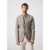 Mango Yün Karışımlı Slim Fit Kareli Ceket - Bej - 52