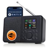 MangoKit SR10 WiFi İnternet Radyosu, Podcast Oynatıcı, Bluetooth Hoparlör, Taşınabilir FM Radyo, Renkli Ekran, Çift Alarm, Ön Ayarlar, Uygulama Kontrol Desteği-Siyah