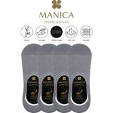 MANICA Erkek Bambu Babet Çorap 4 Çift - Gri - 41 - 44