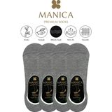 MANICA Erkek Bambu Babet Çorap 4 Çift - Gri Melanj - 41 - 44