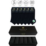 MANICA Erkek Bambu Patik Çorap 6 Çift Siyah Nefes Alabilir Yumuşak ve Dayanıklı Tasarım - 41 - 44