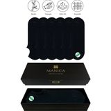 MANICA Erkek Bambu Sneaker Çorap 6 Çift Siyah Yumuşak Nefes Alır Dayanıklı Tasarım - 41 - 44