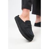 Manijero (Ziva) Kadın Loafer Platform Antrasit Terlik