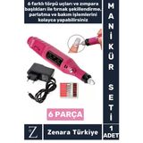 Manikür Pedikür El Ayak Protez Tırnak Şekillendirme Parlatma Bakım Elektrikli Manikür Seti 6 Parça
