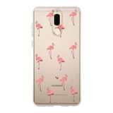 Manitoba Huawei Mate 10 Lite ile Uyumlu Baskılı Yumuşak Silikon Şeffaf Telefon Kılıfı, Flamingo Deseni