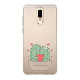 Manitoba Huawei Mate 10 Lite ile Uyumlu Baskılı Yumuşak Silikon Şeffaf Telefon Kılıfı, Kaktüs Desen