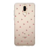 Manitoba Huawei Mate 10 Lite ile Uyumlu Baskılı Yumuşak Silikon Şeffaf Telefon Kılıfı, Kiraz Deseni