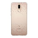 Manitoba Huawei Mate 10 Lite ile Uyumlu Baskılı Yumuşak Silikon Şeffaf Telefon Kılıfı, Kırmızı Kalp Deseni