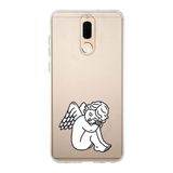 Manitoba Huawei Mate 10 Lite ile Uyumlu Baskılı Yumuşak Silikon Şeffaf Telefon Kılıfı, Melek Deseni