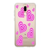 Manitoba Huawei Mate 10 Lite ile Uyumlu Baskılı Yumuşak Silikon Şeffaf Telefon Kılıfı, Pembe Kalp Deseni