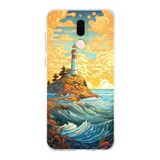 Manitoba Huawei Mate 10 Lite ile Uyumlu Baskılı Yumuşak Silikon Telefon Kılıfı, Deniz Feneri Deseni