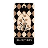 Manitoba Huawei Mate 10 Lite ile Uyumlu Black Tulips Tasarımlı Baskılı Şeffaf Silikon Telefon Kılıfı, Çok Renkli
