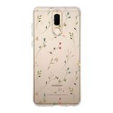Manitoba Huawei Mate 10 Lite ile Uyumlu Çiçekler Tasarımlı Baskılı Şeffaf Telefon Kılıfı