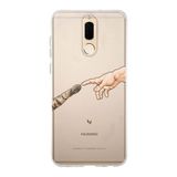 Manitoba Huawei Mate 10 Lite ile Uyumlu El ve Pati Tasarımlı Baskılı Şeffaf Silikon Telefon Kılıfı, Çok Renkli