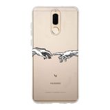 Manitoba Huawei Mate 10 Lite ile Uyumlu Eller Tasarımlı Baskılı Şeffaf Silikon Telefon Kılıfı, Çok Renkli