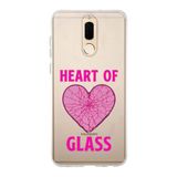 Manitoba Huawei Mate 10 Lite ile Uyumlu Heart Of Glass Tasarımlı Baskılı Şeffaf Telefon Kılıfı, Çok Renkli