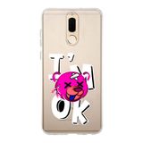 Manitoba Huawei Mate 10 Lite ile Uyumlu Im Ok Tasarımlı Baskılı Şeffaf Telefon Kılıfı, Çok Renkli
