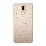 Manitoba Huawei Mate 10 Lite ile Uyumlu Minik Kalpler Tasarımlı Baskılı Şeffaf Telefon Kılıfı