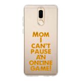 Manitoba Huawei Mate 10 Lite ile Uyumlu Mom I Cant Pause Tasarımlı Baskılı Şeffaf Telefon Kılıfı, Çok Renkli