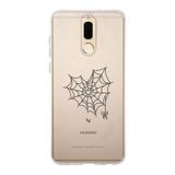 Manitoba Huawei Mate 10 Lite ile Uyumlu Örümcek Ağı Tasarımlı Baskılı Şeffaf Telefon Kılıfı