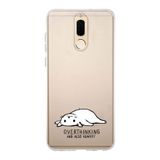 Manitoba Huawei Mate 10 Lite ile Uyumlu Overthinking Tasarımlı Baskılı Şeffaf Silikon Telefon Kılıfı, Çok Renkli