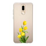 Manitoba Huawei Mate 10 Lite ile Uyumlu Sarı Lale Tasarımlı Baskılı Şeffaf Telefon Kılıfı
