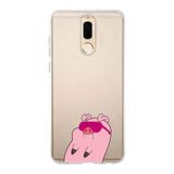 Manitoba Huawei Mate 10 Lite ile Uyumlu Sevimli Domuz Tasarımlı Baskılı Şeffaf Telefon Kılıfı