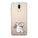 Manitoba Huawei Mate 10 Lite ile Uyumlu Sevimli Melek Tasarımlı Baskılı Şeffaf Telefon Kılıfı