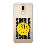 Manitoba Huawei Mate 10 Lite ile Uyumlu Smile Tasarımlı Baskılı Şeffaf Silikon Telefon Kılıfı, Çok Renkli