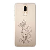 Manitoba Huawei Mate 10 Lite ile Uyumlu Soyut Sanat Tasarımlı Baskılı Şeffaf Telefon Kılıfı, Çok Renkli