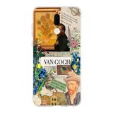 Manitoba Huawei Mate 10 Lite ile Uyumlu Van Gogh Tasarımlı Baskılı Şeffaf Silikon Telefon Kılıfı, Çok Renkli